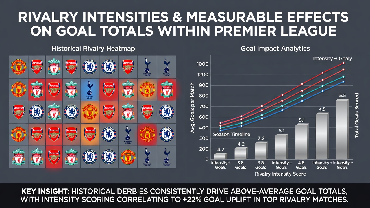 Chart displaying goal average trends in Premier League rivalry matches versus standard fixtures