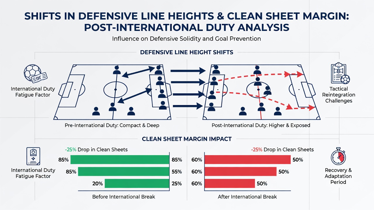 Match footage analysis showing adjusted defensive positioning after players return from national team duty
